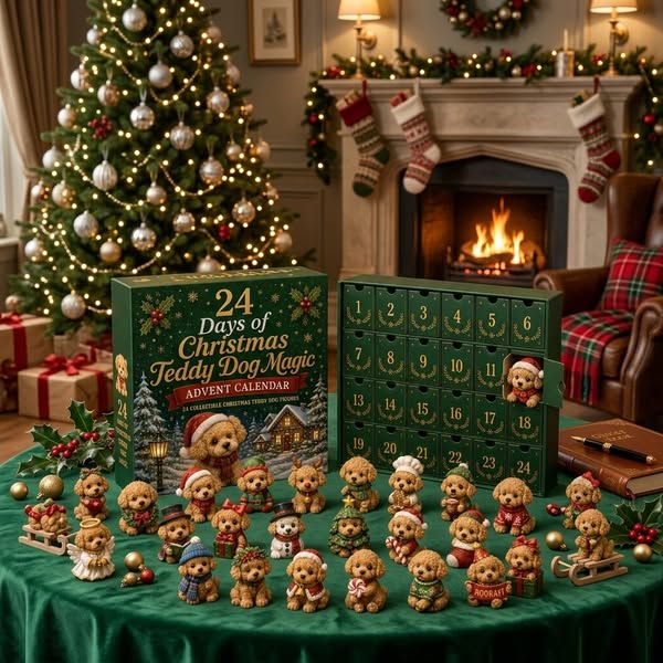 🐶 24 Days of Christmas Teddy Dog Magic Advent Calendar – 24 Collectible Holiday Puppy Surprises