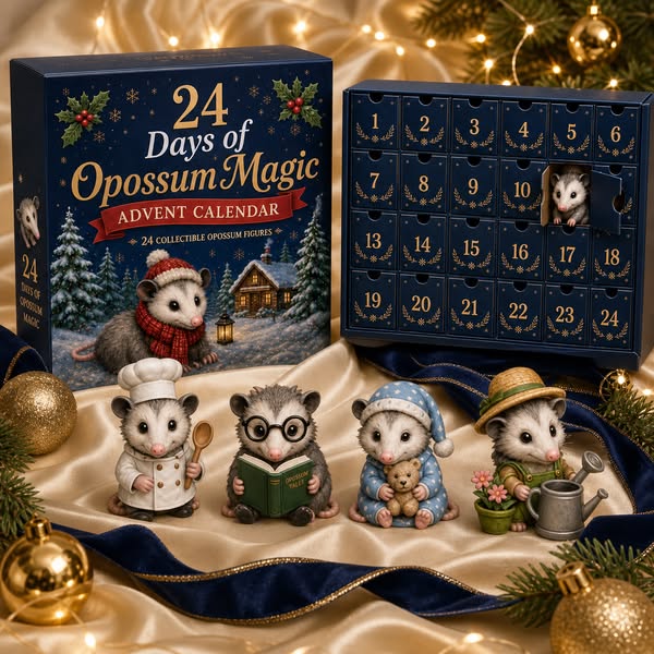 🐾 24 Days of Opossum Magic Advent Calendar – 24 Collectible Christmas Opossum Surprises