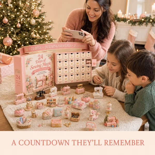 ⏳ Last Day 49% OFF – 🧵24 Days Of Sewing Magic Advent Calendar | 24 Sewing-Inspired Miniatures for Craft Lovers, Quilters & Handmade Enthusiasts 🎁