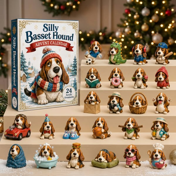 Silly Basset Hound Advent Calendar 2026 - 24-Day Festive Countdown