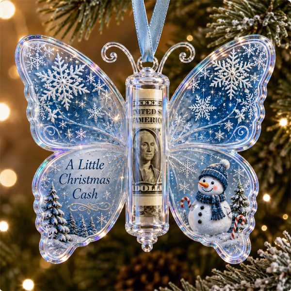🦋💵 Christmas Cash Gift Butterfly Ornament – Holiday Money Holder Keepsake 🎄✨ 