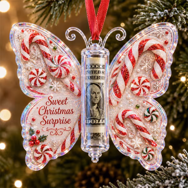 🦋💵 Christmas Cash Gift Butterfly Ornament – Holiday Money Holder Keepsake 🎄✨ 