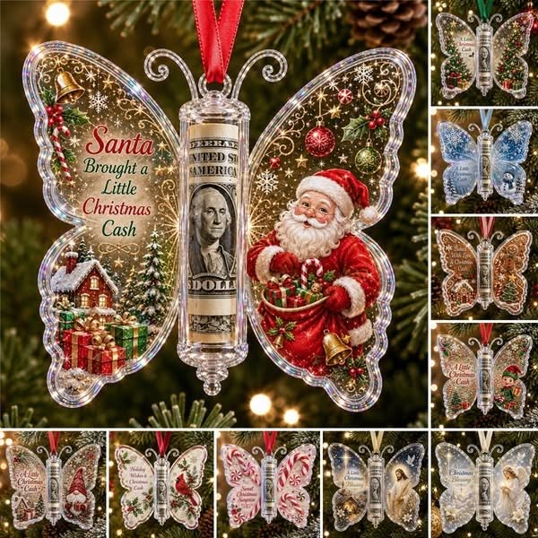 🦋💵 Christmas Cash Gift Butterfly Ornament – Holiday Money Holder Keepsake 🎄✨ 