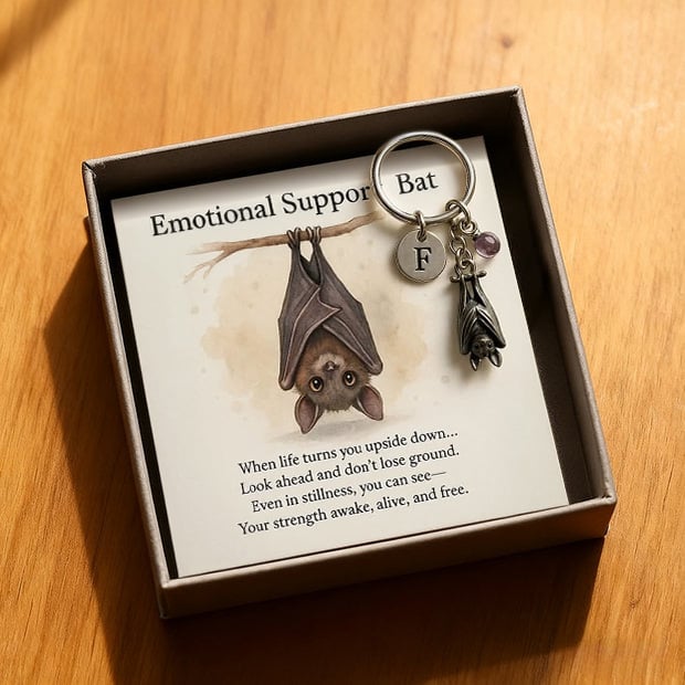 🔥LAST DAY 50% OFF - 🦇Emotional Support Bat Inspirational Keychain
