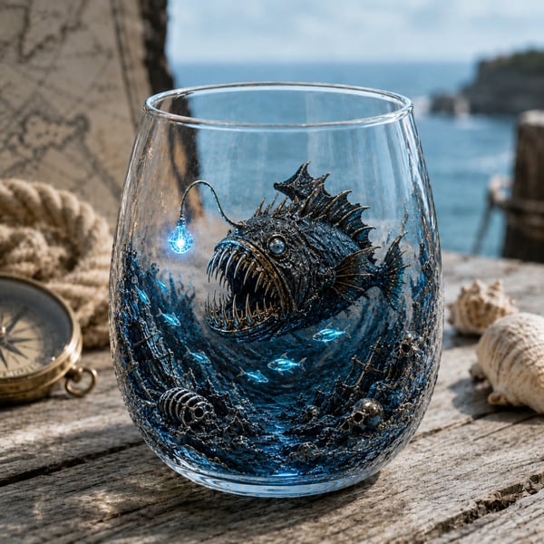 🌊 Release The Kraken Pirate Glass Collection | 7-Piece Legendary Ocean Treasure Crystal Set for Whiskey Lovers & Home Bar Collectors ⚓✨