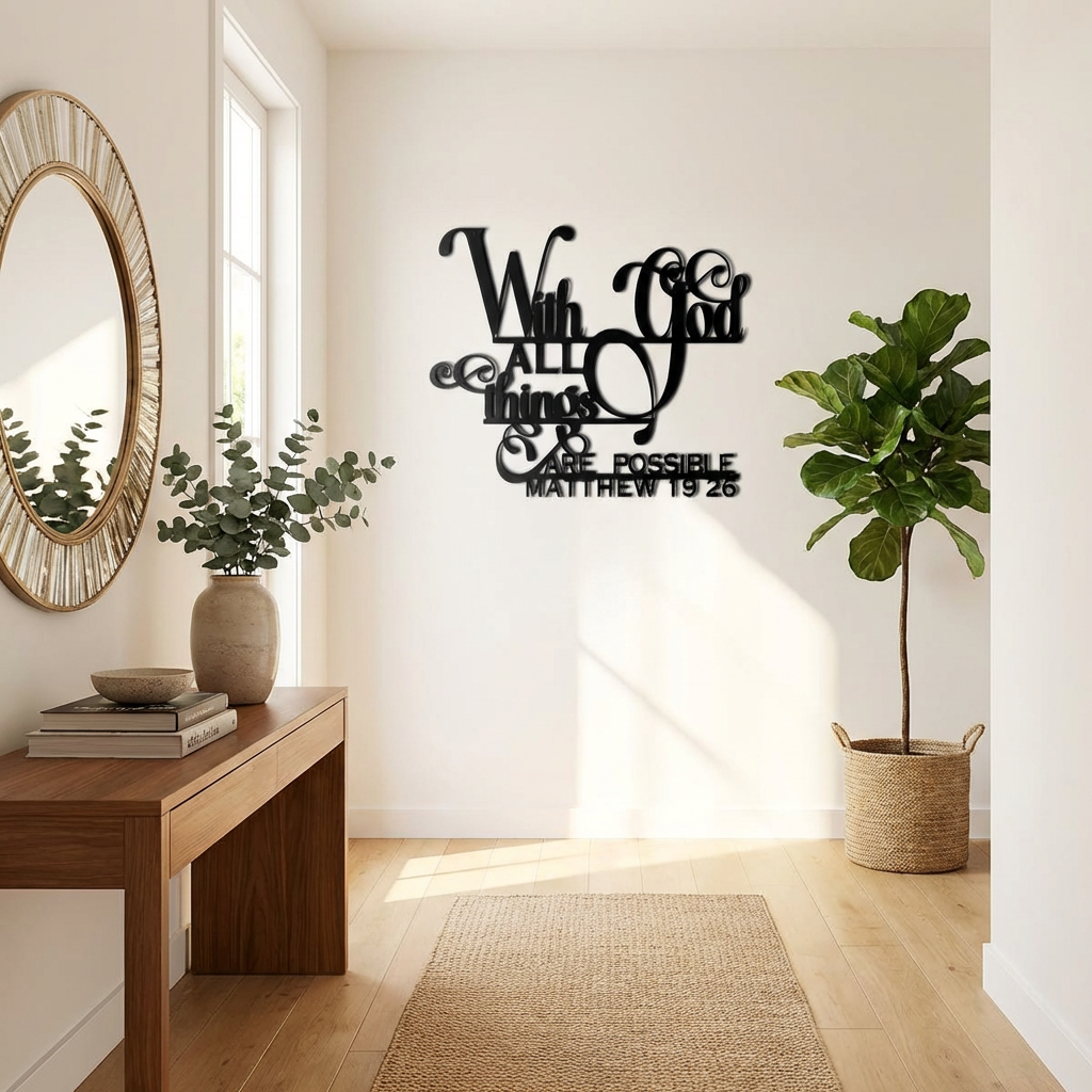 With God, All Things Are Possible – Metal Wall Art