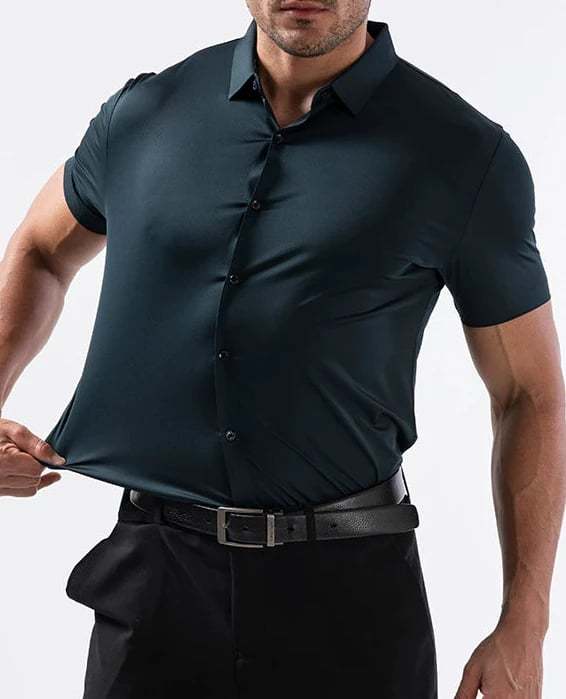 🔥Summer hot sale 49% OFF👔🔥 2-Pack Men’s Stretch Short Sleeve Dress Shirts