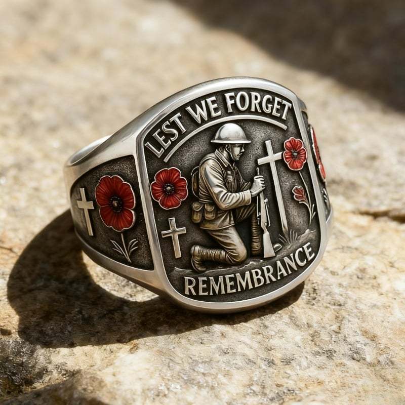 🌹 2026 Remembrance Soldier Ring 💍 Lest We Forget — Honoring the Fallen