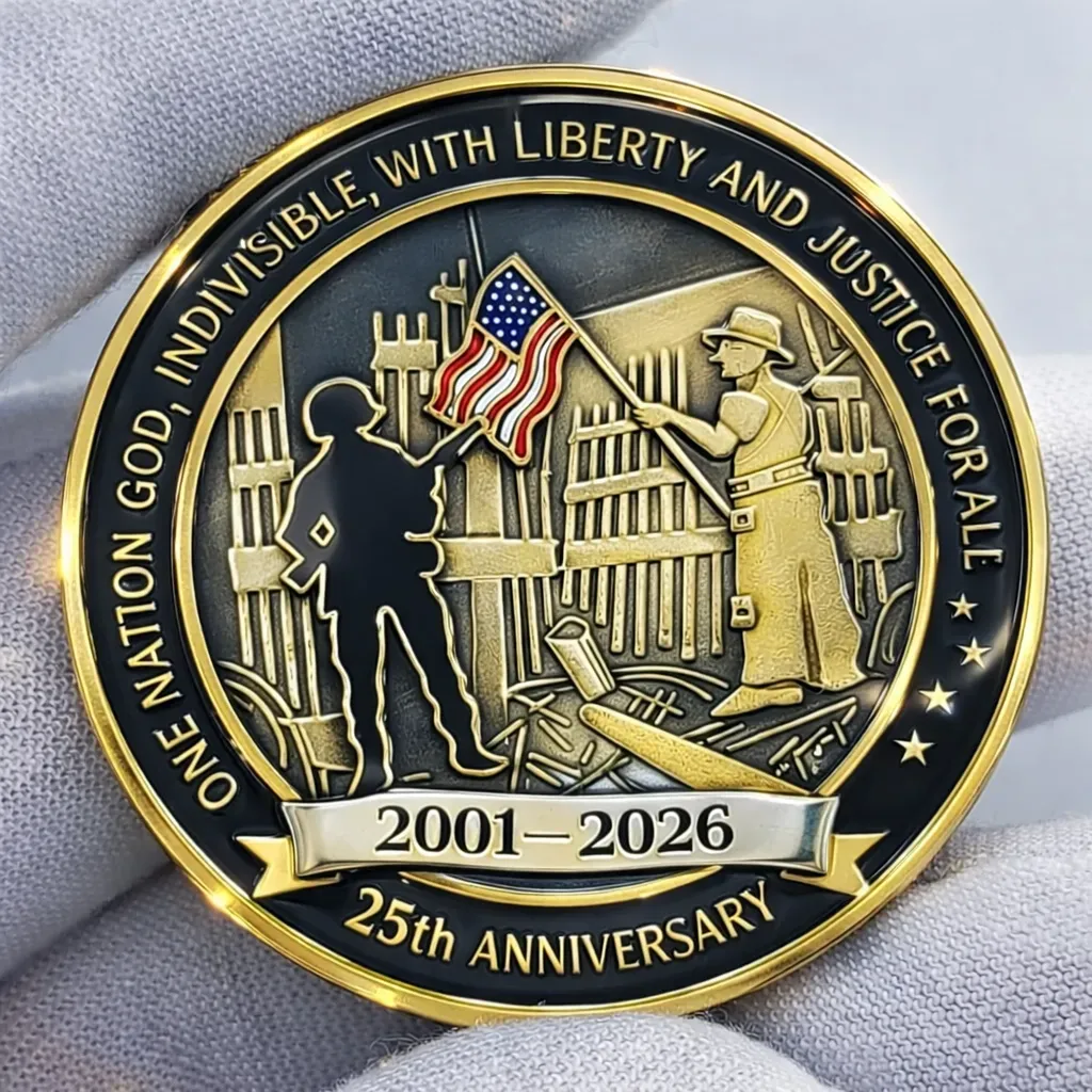 9/11 25th Anniversary Memorial Challenge Coin