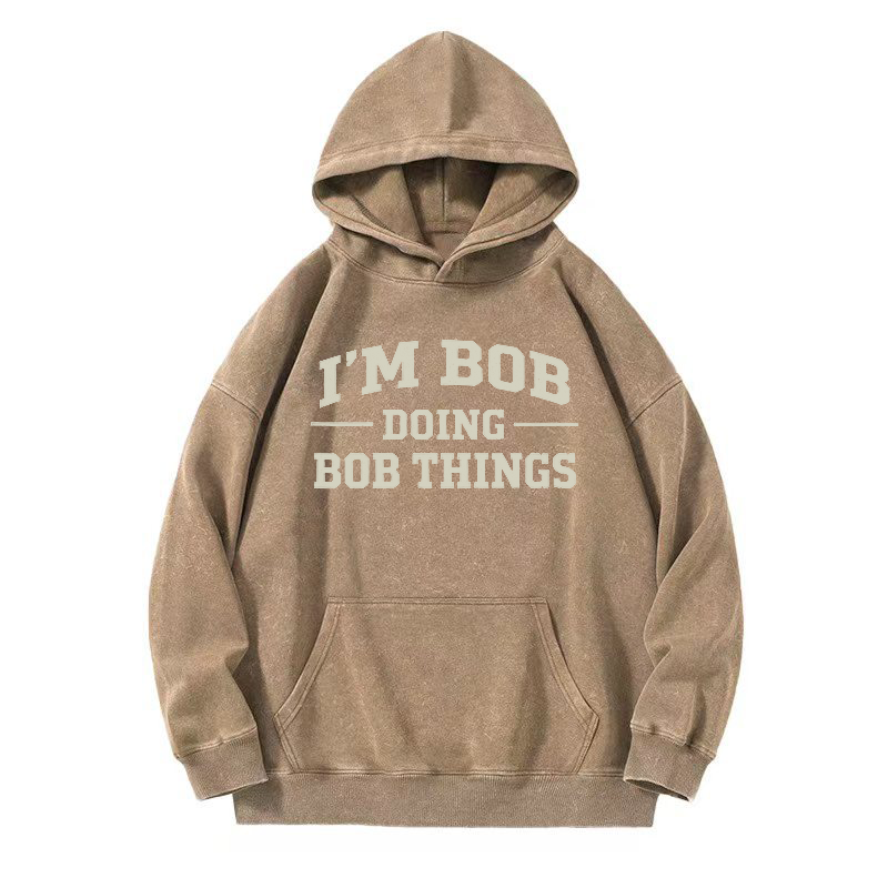 Vintage Washed “I’M BOB DOING BOB THINGS” Graphic Crewneck Sweatshirt
