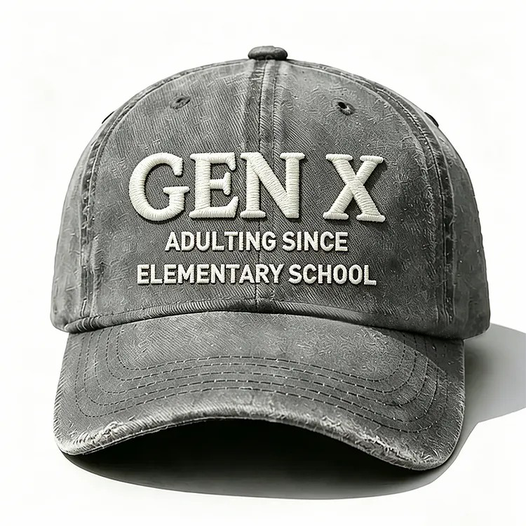 Gen X Adulting Since Elementary School Embroidery Cap