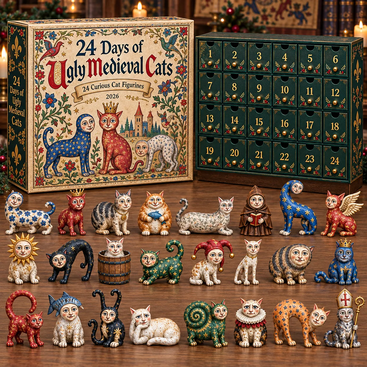 🐈🏰 24 Days of Ugly Medieval Cats – Hilariously Weird Cat Advent Calendar 2026