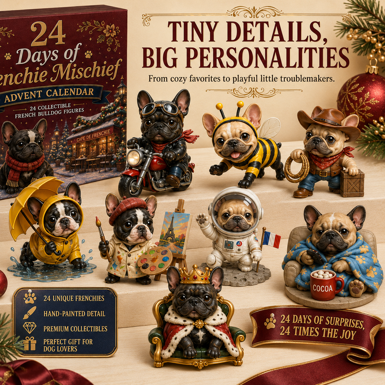 ⏰Limited Stock 50% OFF - 🎄🐶 2026 French Bulldog Advent Calendar – 24 Days of Frenchie Mischief(📦Buy 2 Free Shipping)