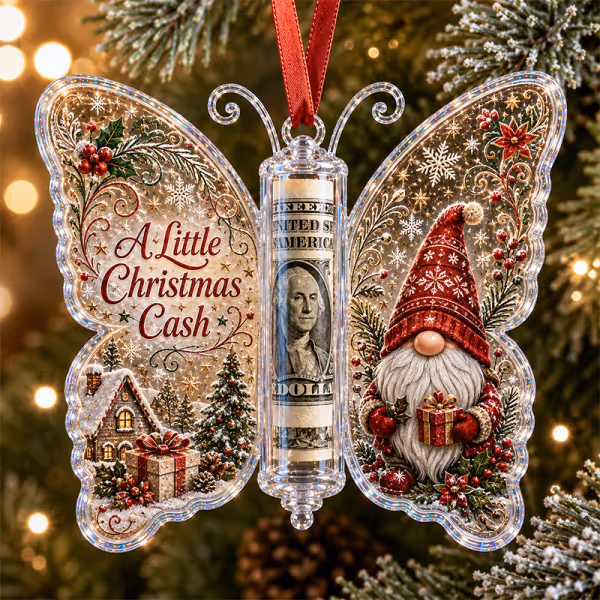 🦋💵 Christmas Cash Gift Butterfly Ornament – Holiday Money Holder Keepsake 🎄✨ 