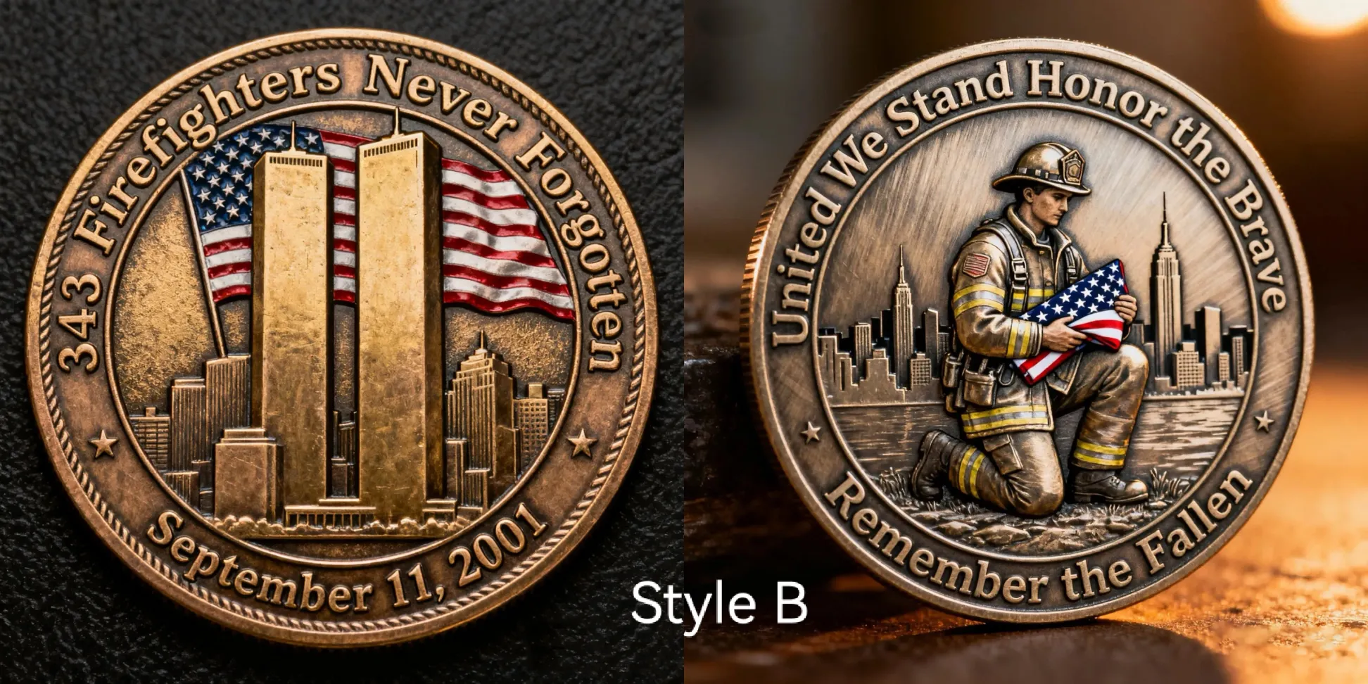 9/11 25th Anniversary Memorial Challenge Coin
