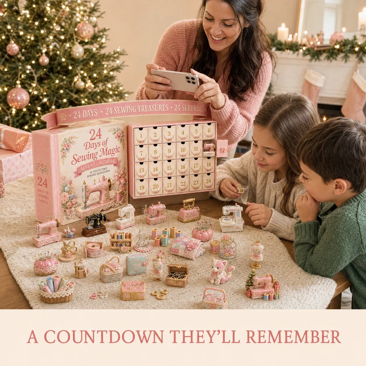 Enjoying the sewing Advent Calendar at home