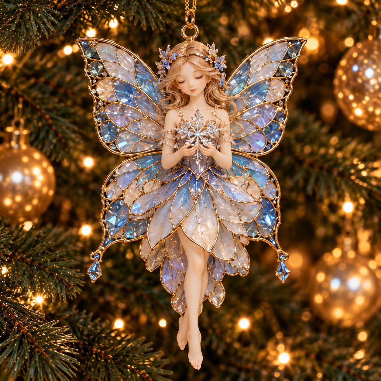 ✨ 2026 Enchanted Stained Glass Fairy Christmas Ornaments 