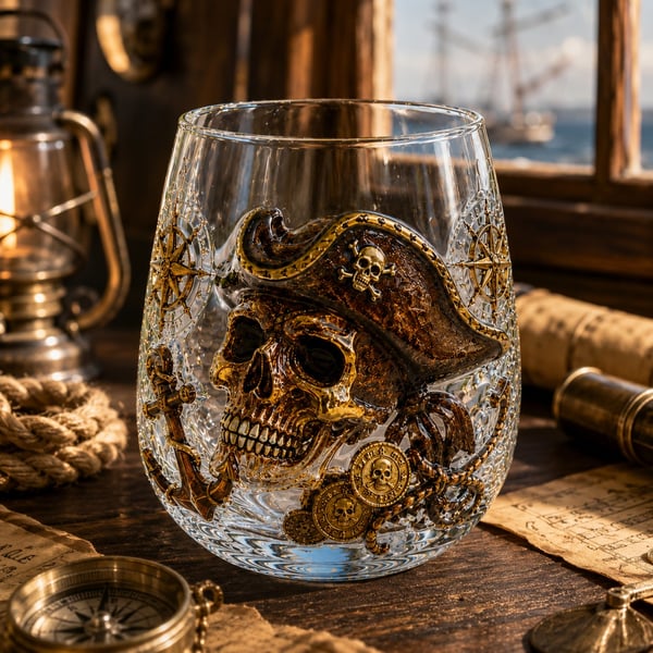 🌊 Release The Kraken Pirate Glass Collection | 7-Piece Legendary Ocean Treasure Crystal Set for Whiskey Lovers & Home Bar Collectors ⚓✨