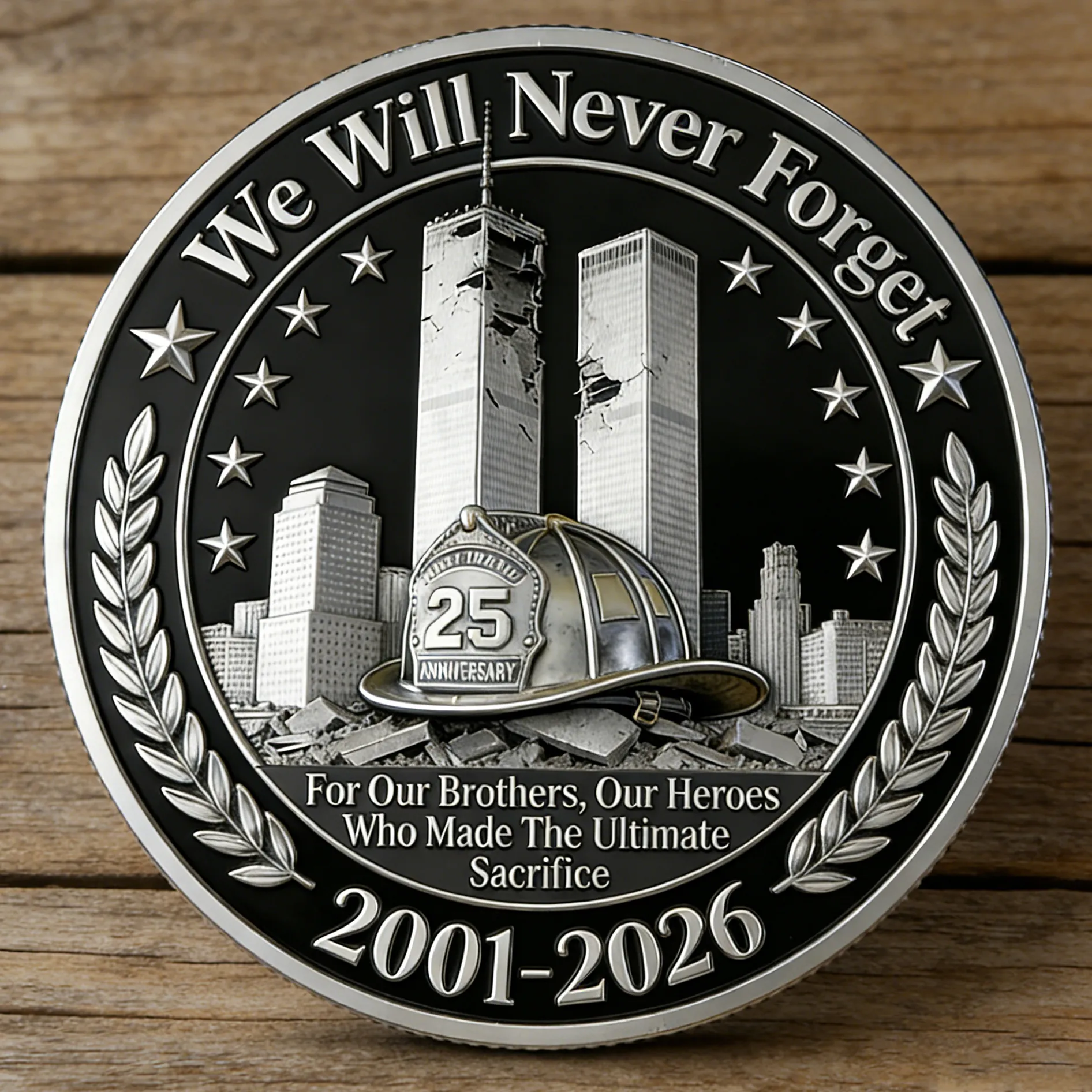 9/11 25th Anniversary Memorial Challenge Coin Set