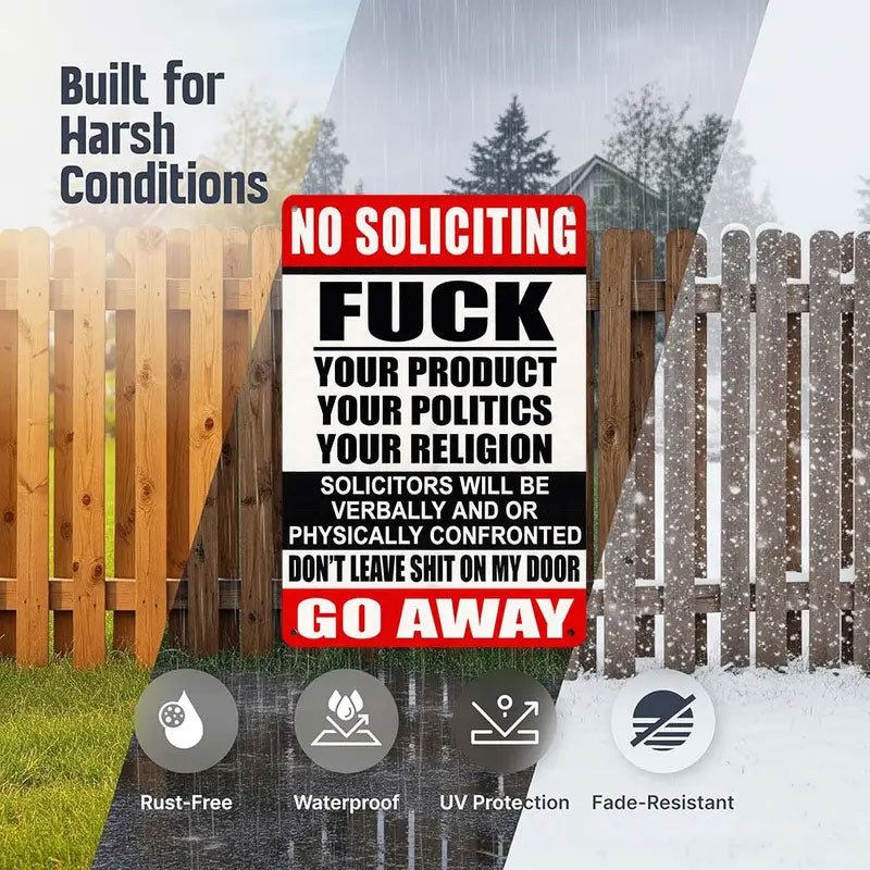 Zero-Tolerance "No Soliciting" Sign 🛑 — Make Your Boundaries Crystal Clear