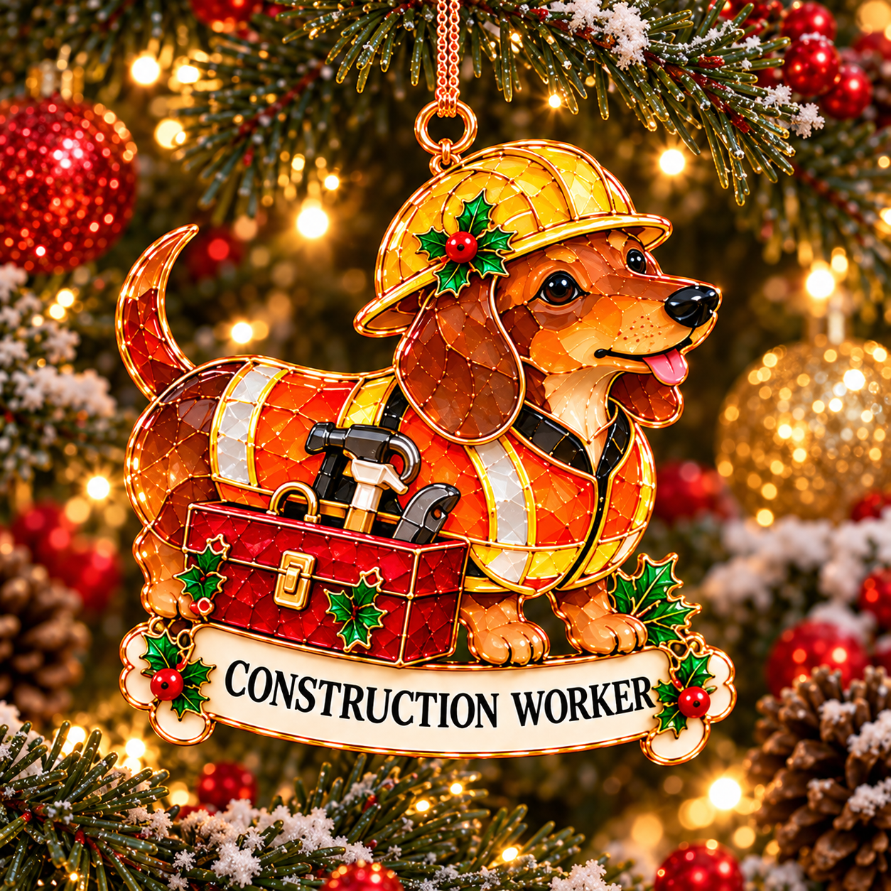 2026 Dachshunds at Work Christmas Ornaments 