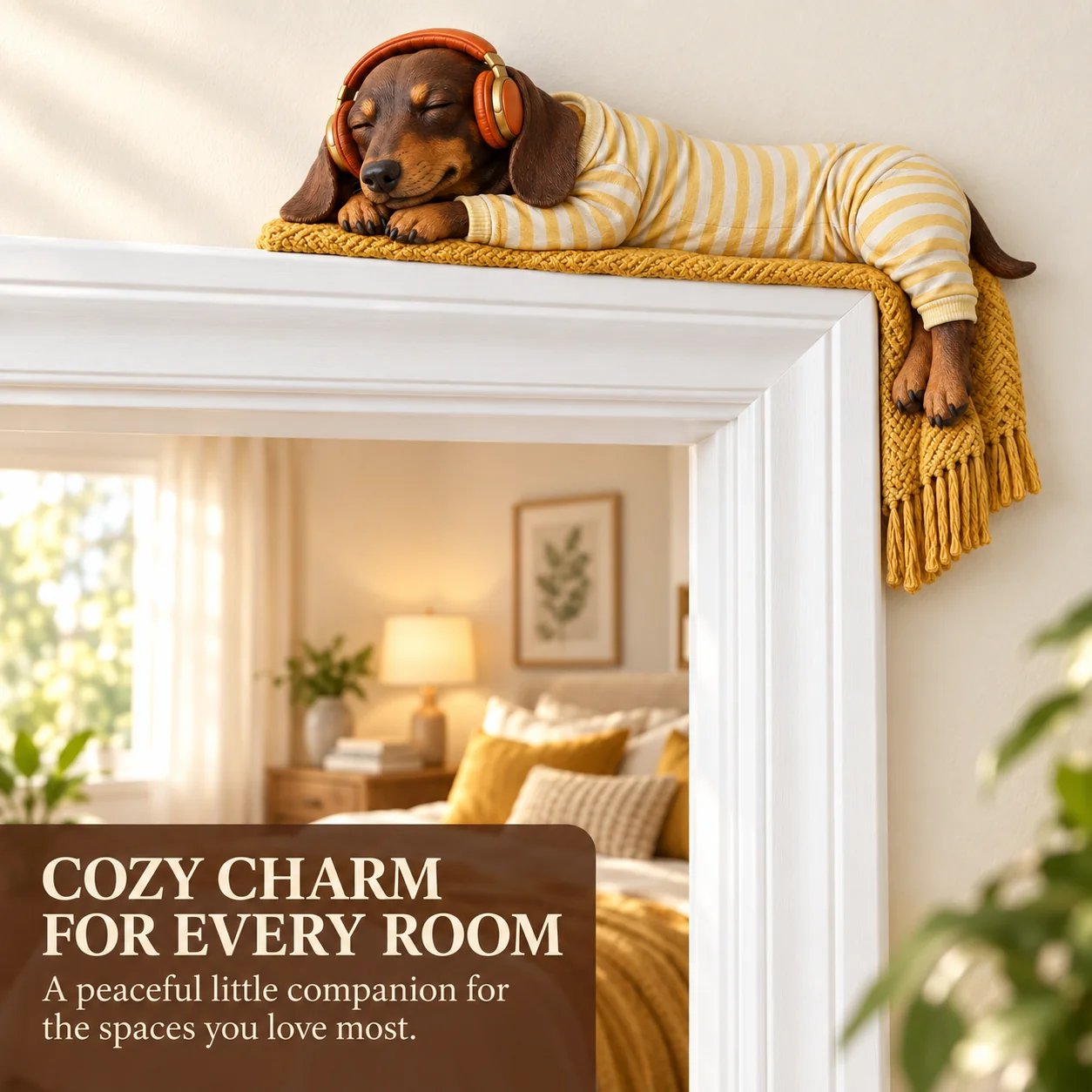 🔥😍Sleeping Dachshund Door Topper