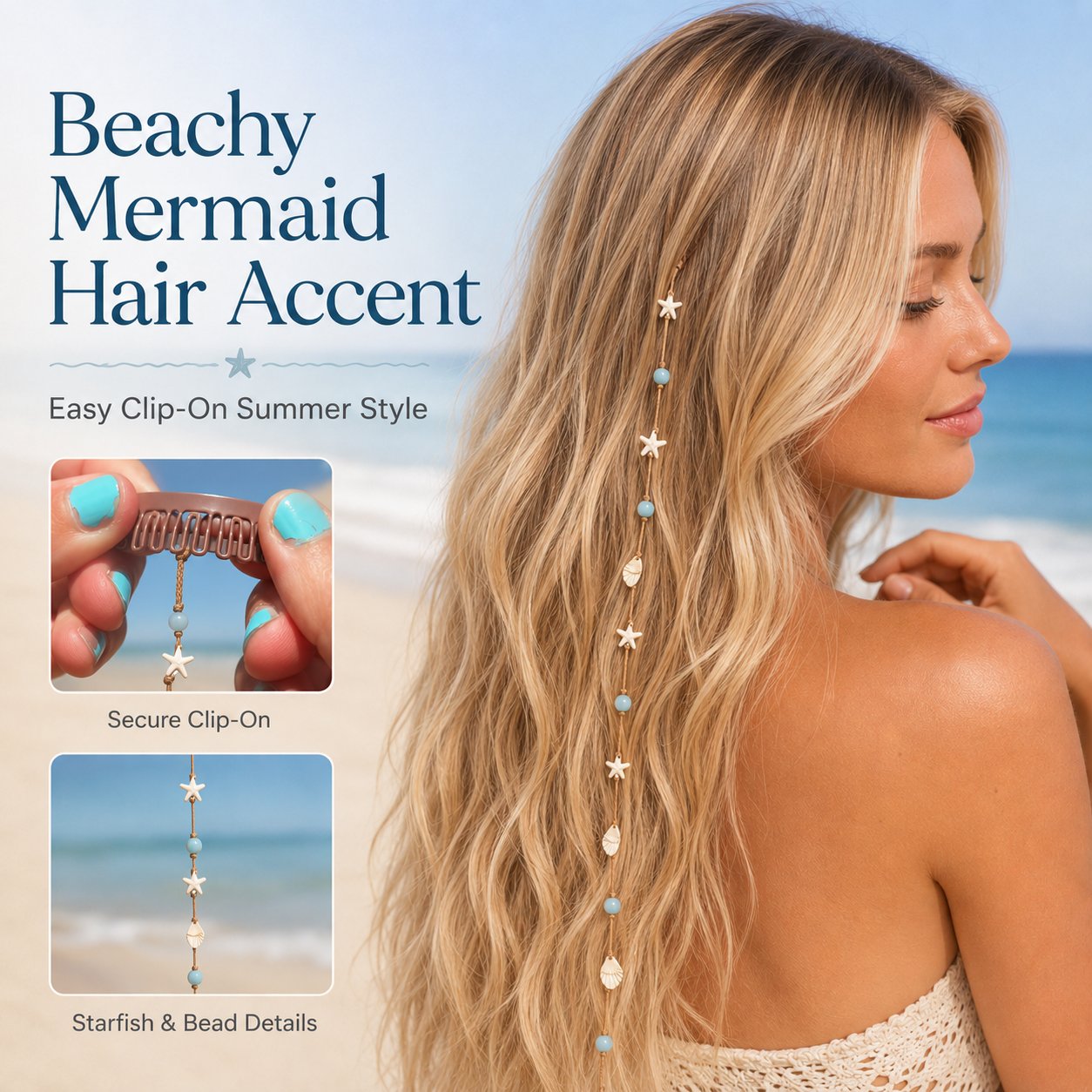 🔥LAST DAY 50% OFF - 🌊⭐Beachy Mermaid Hair Accent 