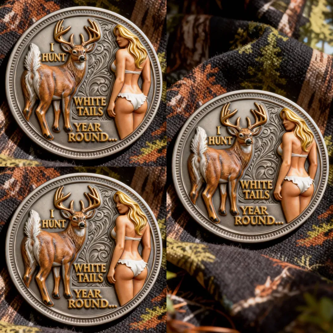 The “Big Rack Hunter” Commemorative Coin, a stylish tribute to the adventurous spirit of hunters and outdoors enthusiasts. This beautifully crafted coin features iconic imagery from the hunt for white-tailed deer and a nod to the boldness and courage of t