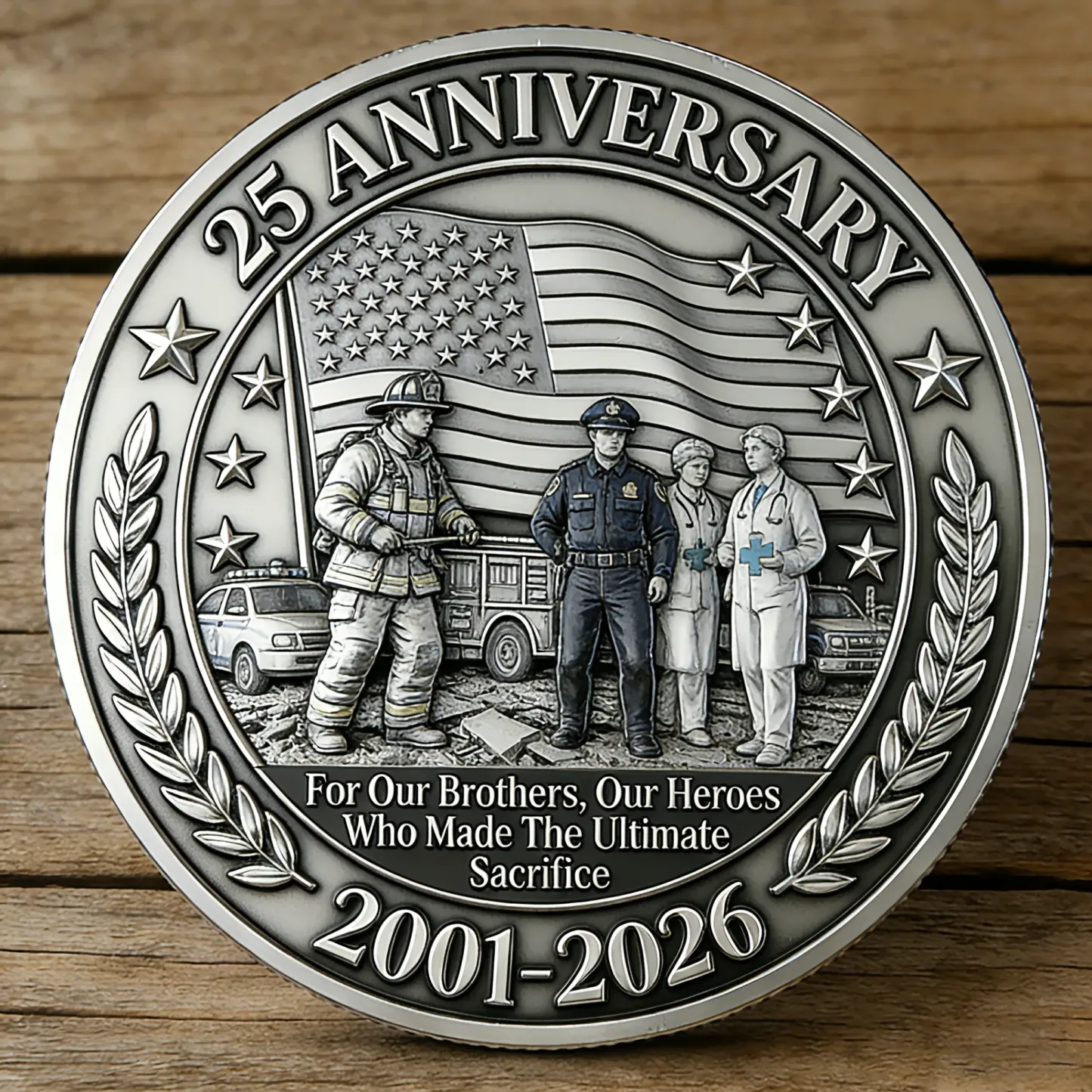 9/11 25th Anniversary Memorial Challenge Coin Set