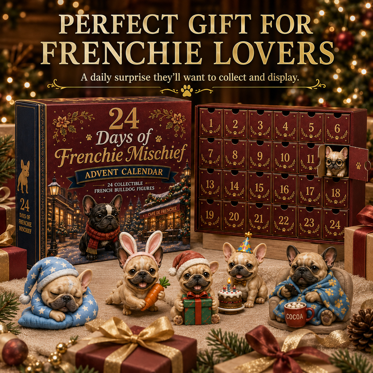 ⏰Limited Stock 50% OFF - 🎄🐶 2026 French Bulldog Advent Calendar – 24 Days of Frenchie Mischief(📦Buy 2 Free Shipping)