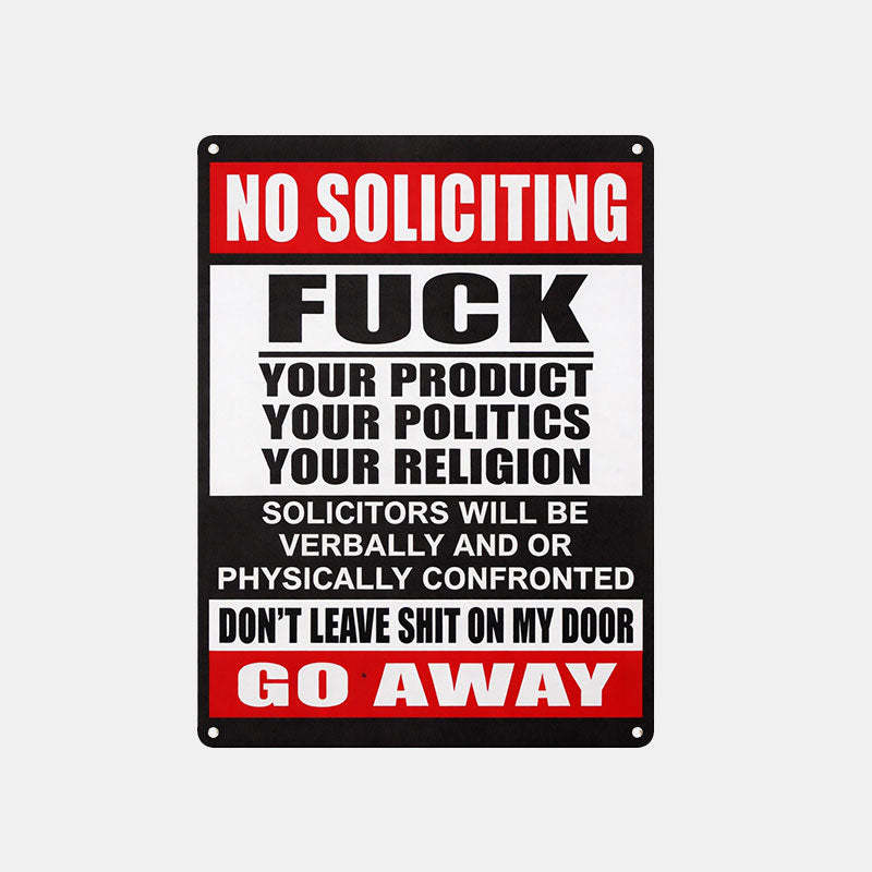 Zero-Tolerance "No Soliciting" Sign 🛑 — Make Your Boundaries Crystal Clear