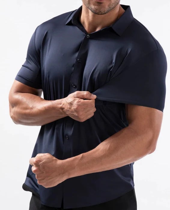 🔥Summer hot sale 49% OFF👔🔥 2-Pack Men’s Stretch Short Sleeve Dress Shirts