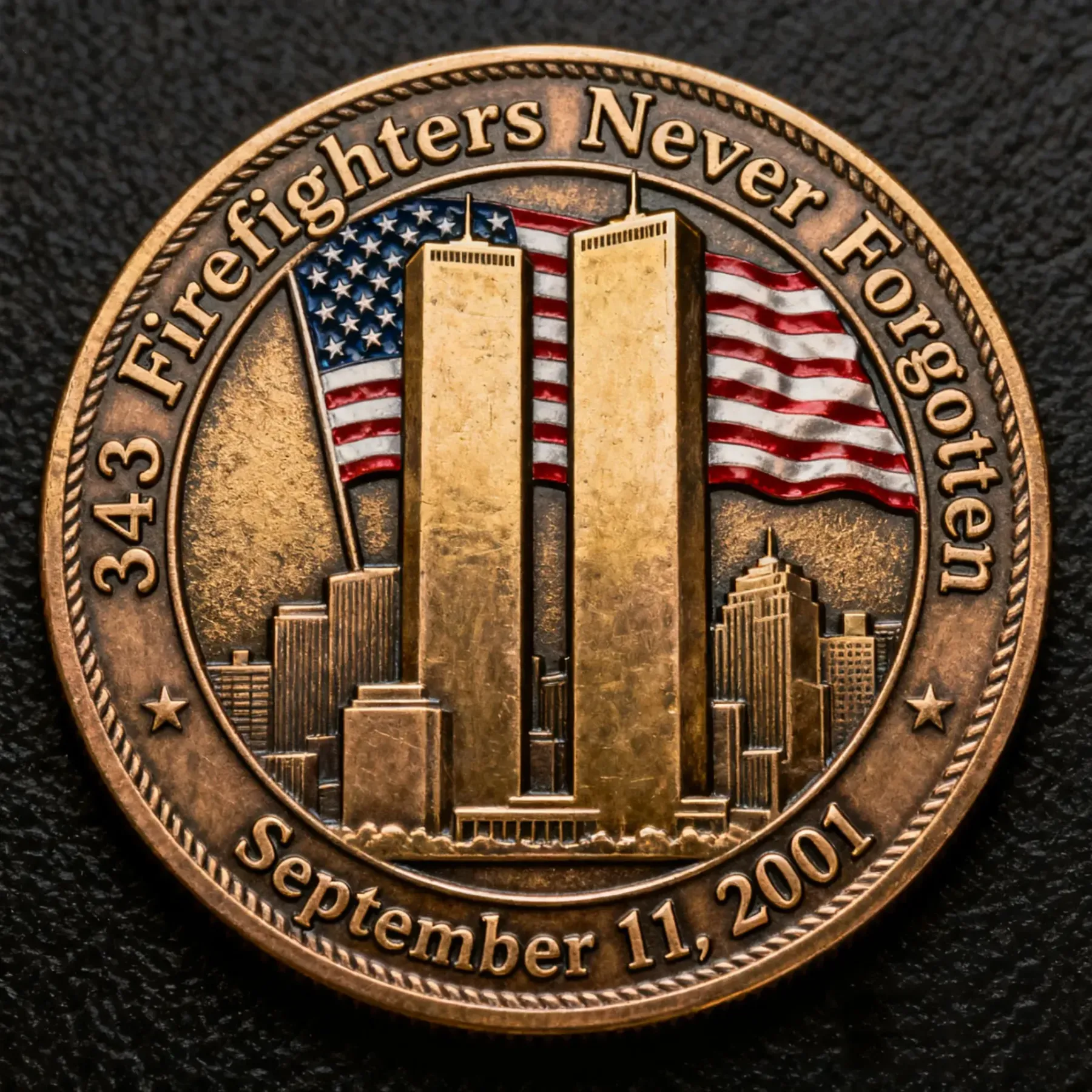 9/11 25th Anniversary Memorial Challenge Coin 