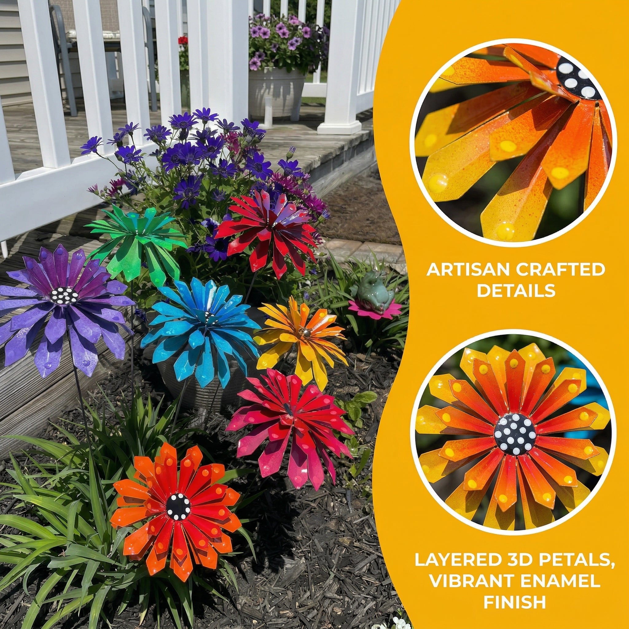 🔥Last Day 49% OFF-Metal Zinnia Flower Garden Stake
