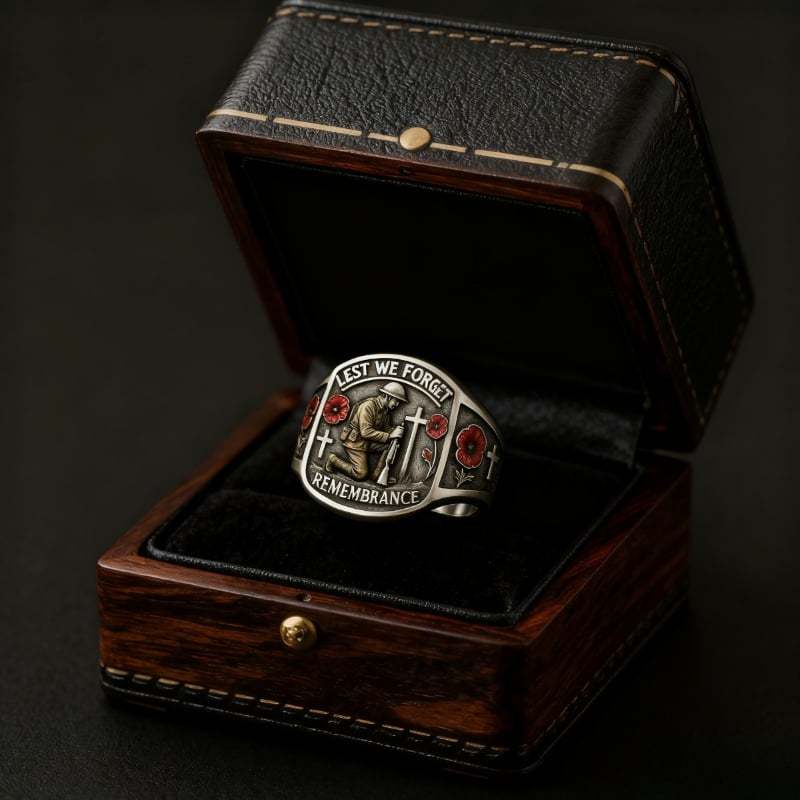🌹 2026 Remembrance Soldier Ring 💍 Lest We Forget — Honoring the Fallen