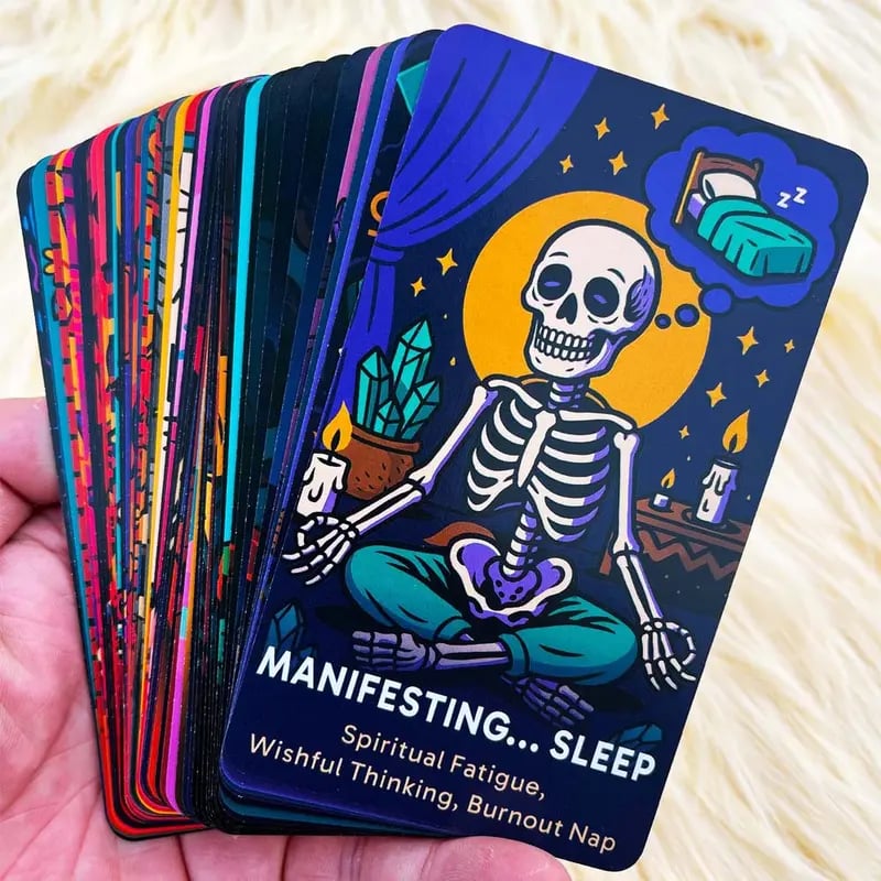 💀The Dead Inside Deck — 54 Cards of Skeletal Divination for the Emotionally Unstable | Spiritually Exhausted & Humorfully Unhealed - 🖤Buy 1