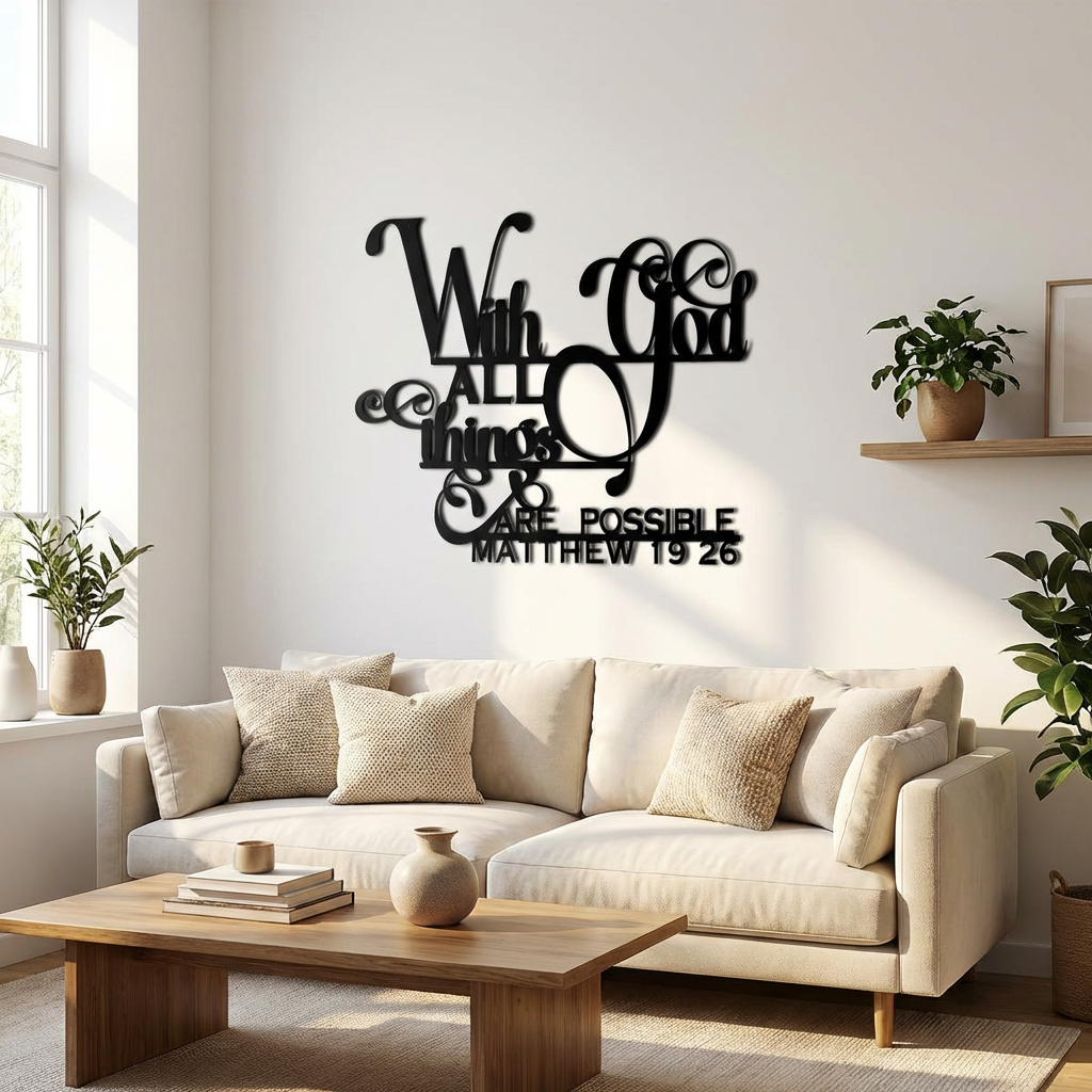 With God, All Things Are Possible – Metal Wall Art