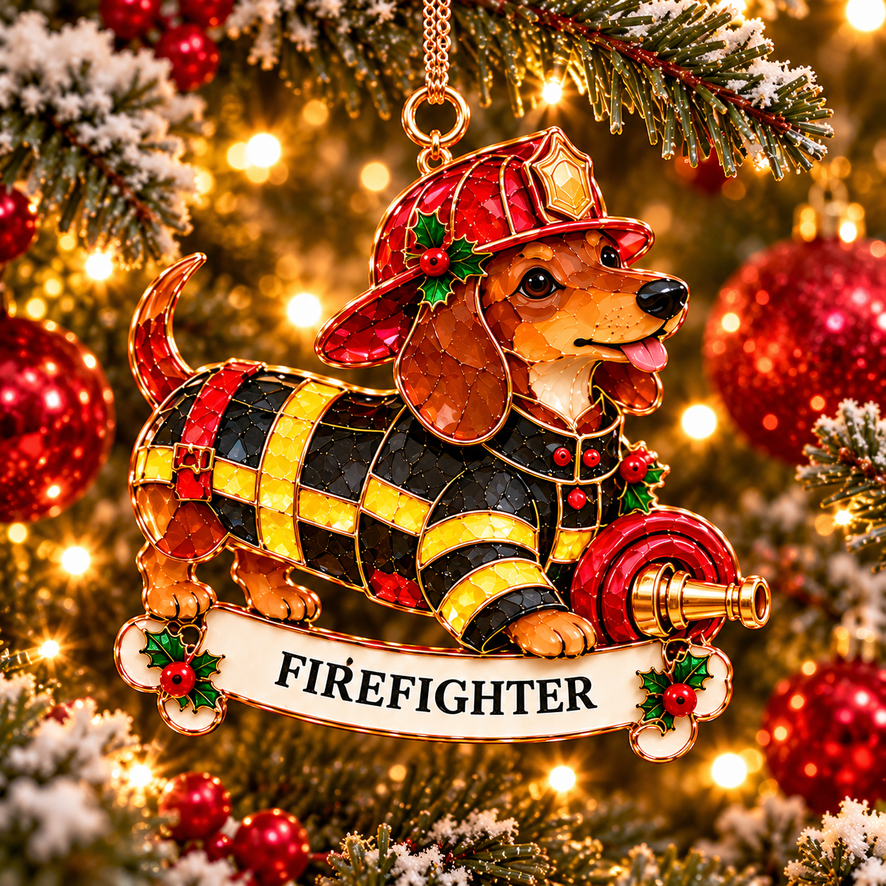 2026 Dachshunds at Work Christmas Ornaments 
