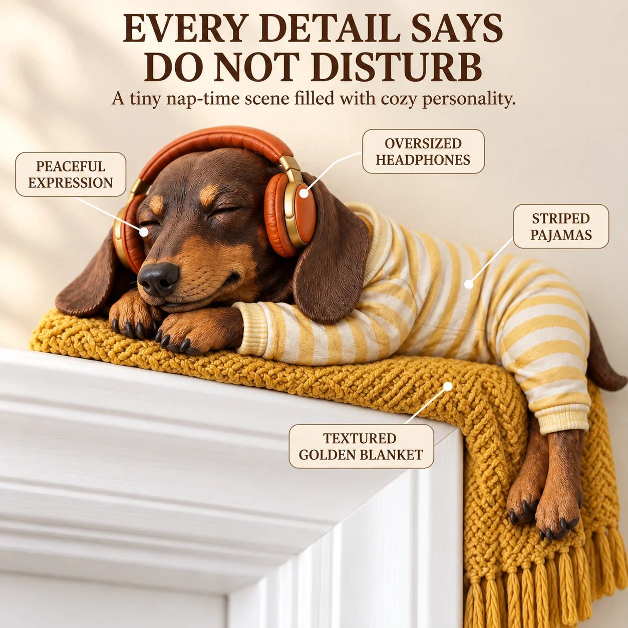 🔥😍Sleeping Dachshund Door Topper