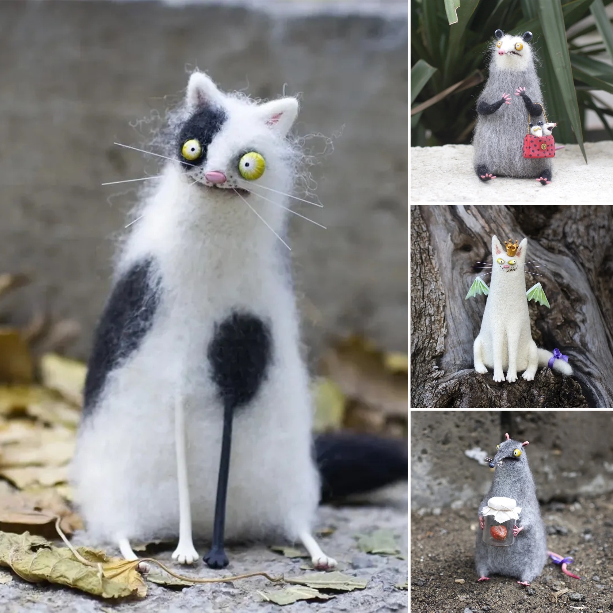 🔥Limited Edition, Only 100 Sets Left! 🎄✨Wool Felt Familiars – Quirky Handmade Companions