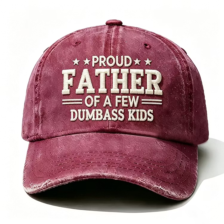 Proud Father Of A Few Dumbass Kids Embroidery Cap