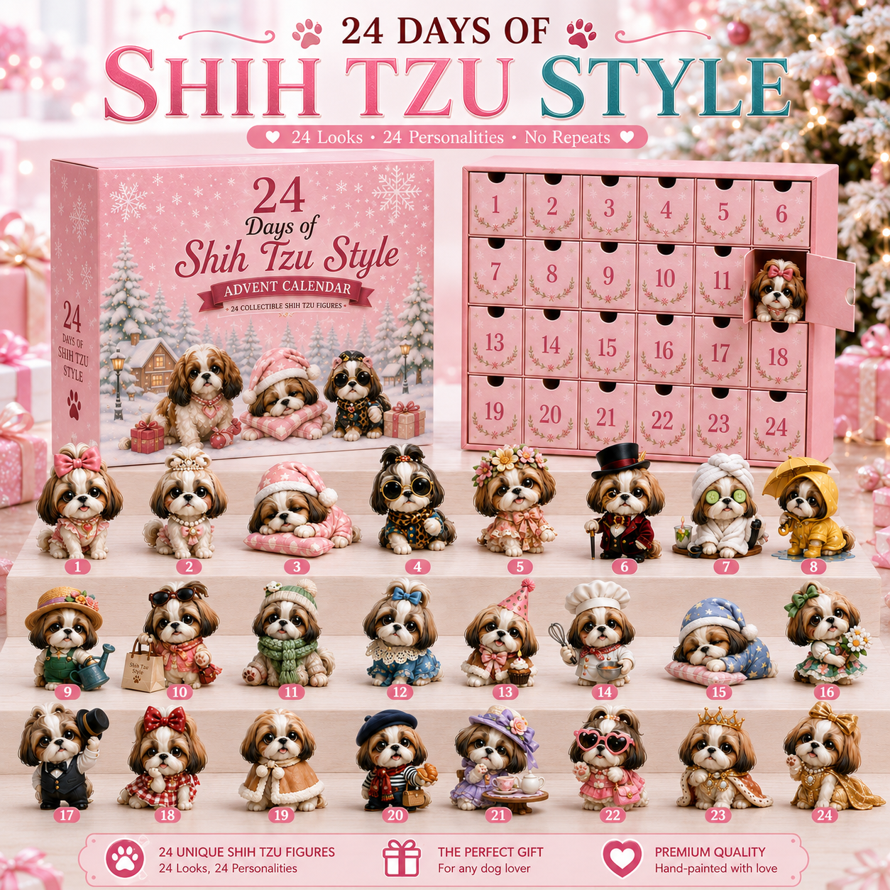 🐶 24 Days of Shih Tzu Christmas Advent Calendar 2026 – 24 Collectible Shih Tzu Surprises