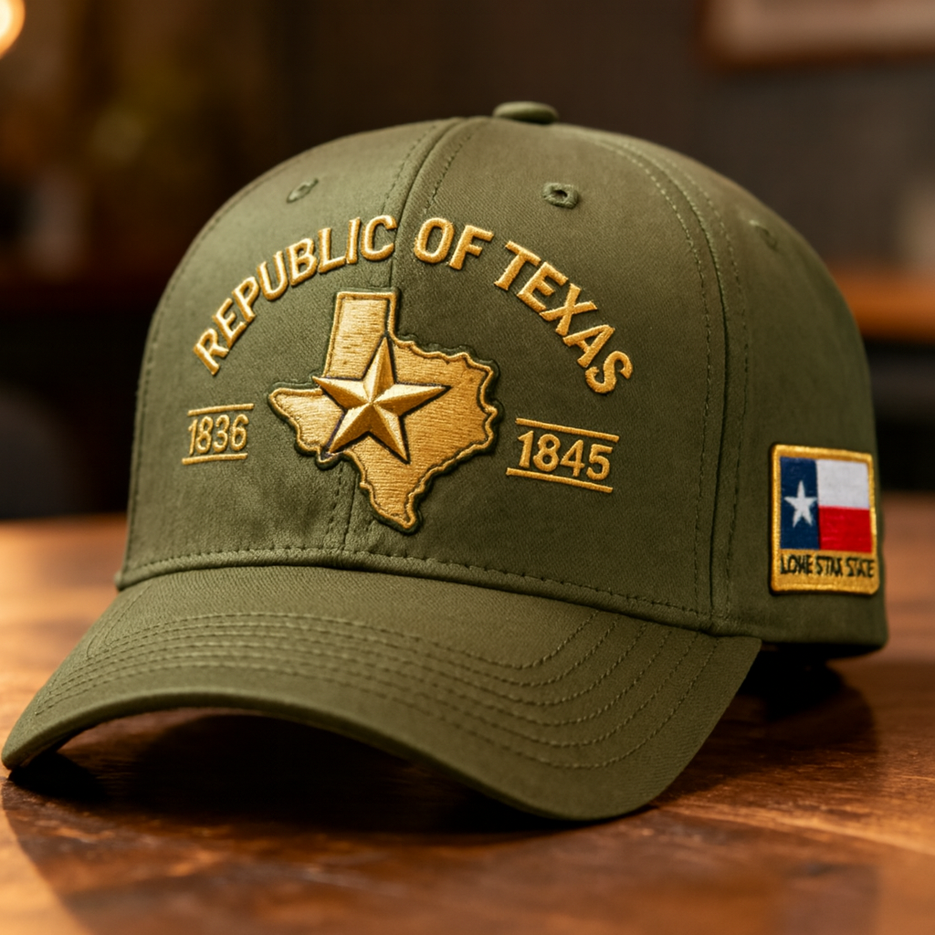Republic of Texas Embroidered Hat – 1836–1845 Lone Star State Heritage Cap