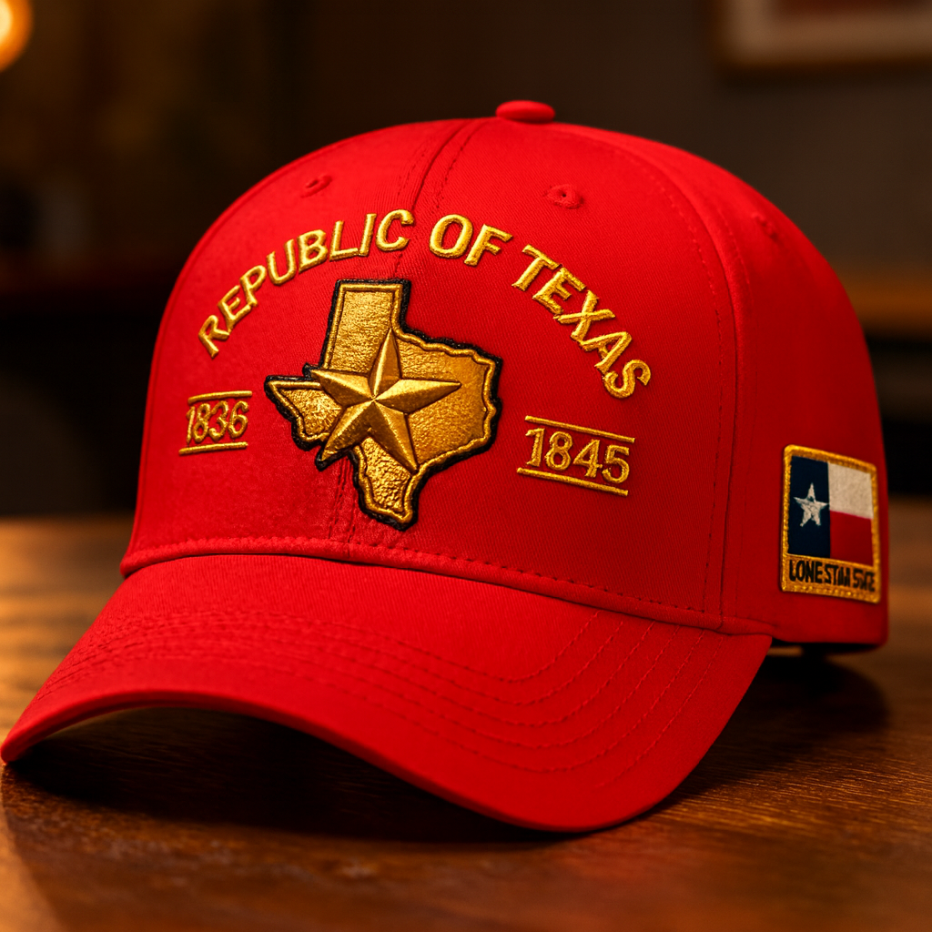 Republic of Texas Embroidered Hat – 1836–1845 Lone Star State Heritage Cap