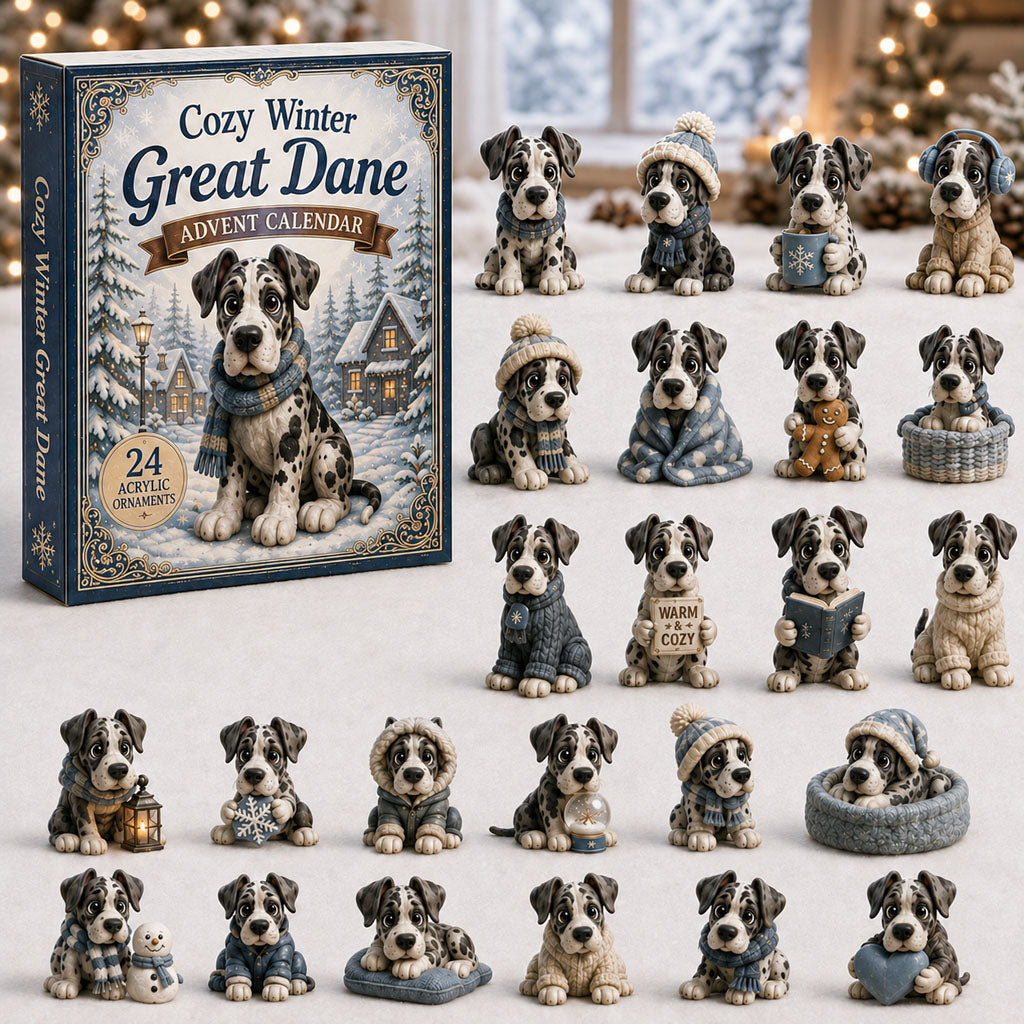 🐶❄️Cozy Winter Great Dane Advent Calendar 2026 - 24-Day Festive Countdown