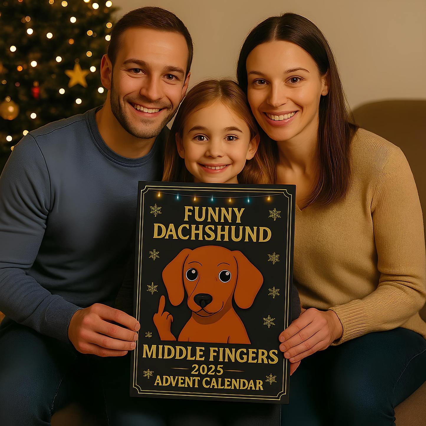 Funny Dachshund Middle Fingers 2025 Advent Calendar🎄