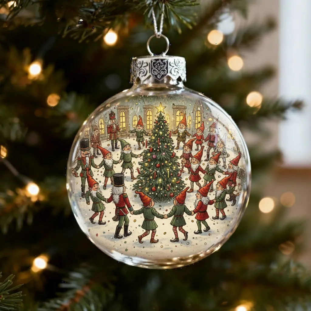 ​​Vintage Christmas Scene Bulb Ornaments