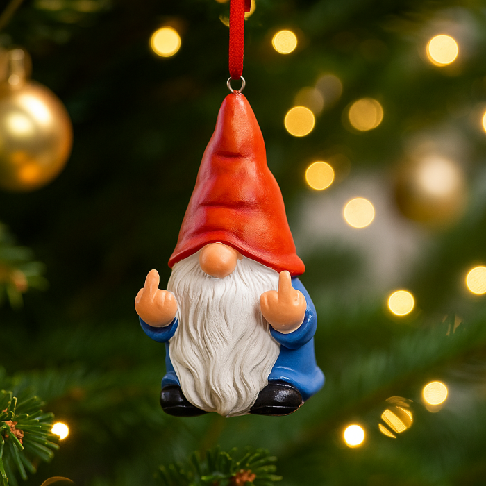 Middle Finger Gnome Ornament