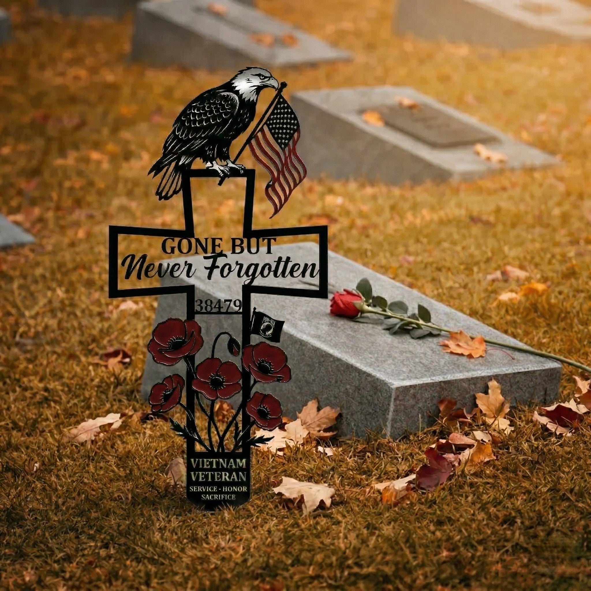 🇺🇸 Last Day Promo: 49% OFF ✝️ Vietnam Veteran Memorial Grave Marker Cross