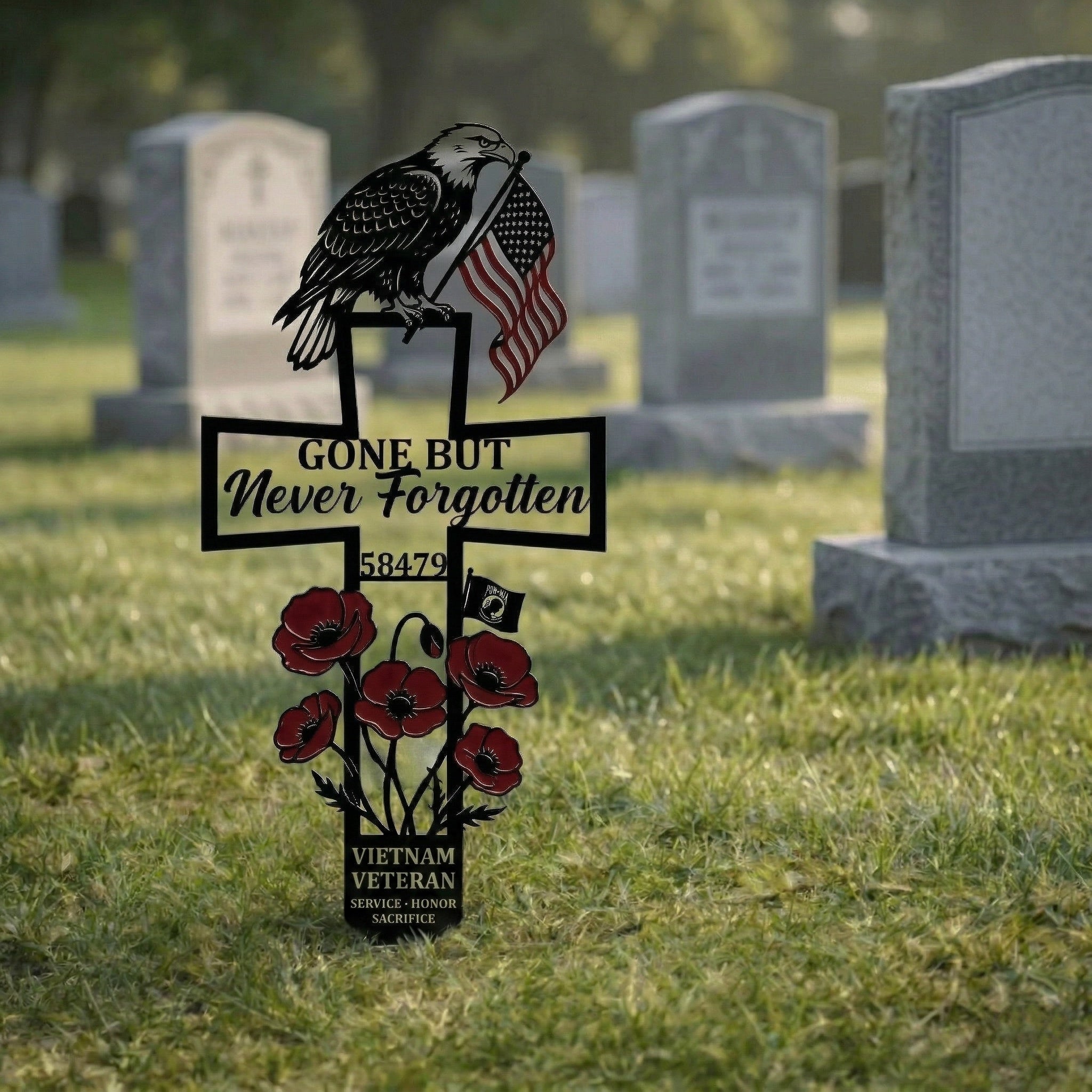 🇺🇸 Last Day Promo: 49% OFF ✝️ Vietnam Veteran Memorial Grave Marker Cross